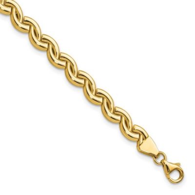 Belk & Co 14K Yellow Gold Polished Fancy Wave Link Bracelet, 7.5 in