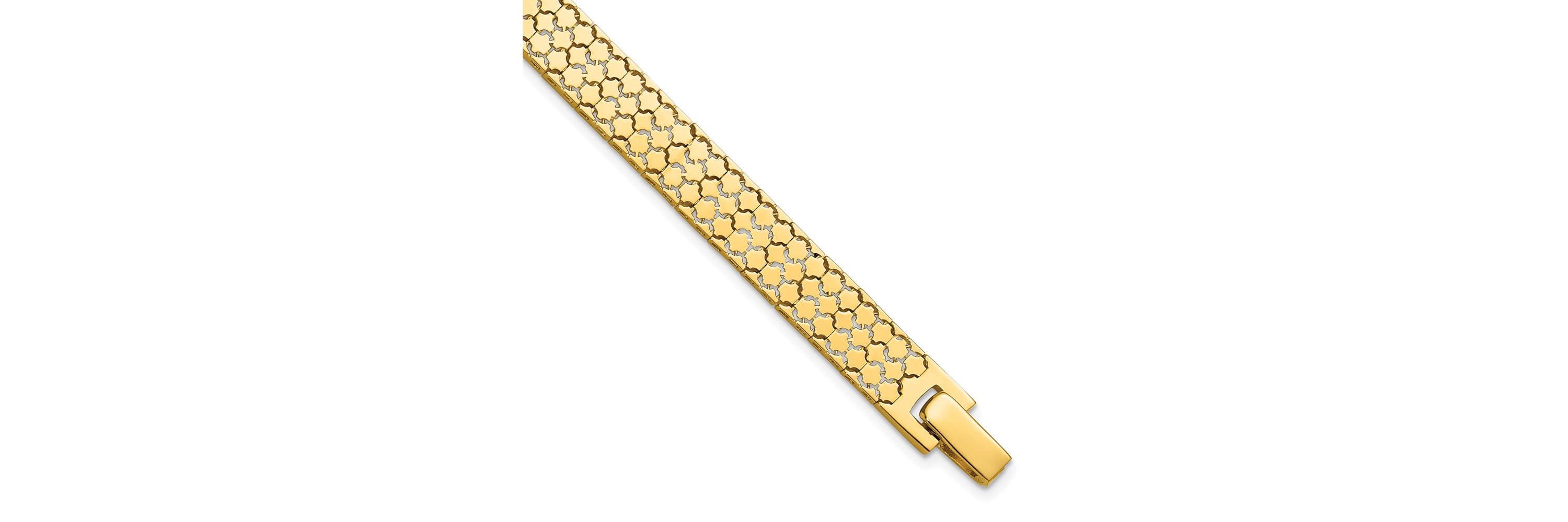 14K Yellow Gold Polished Fancy Bracelet