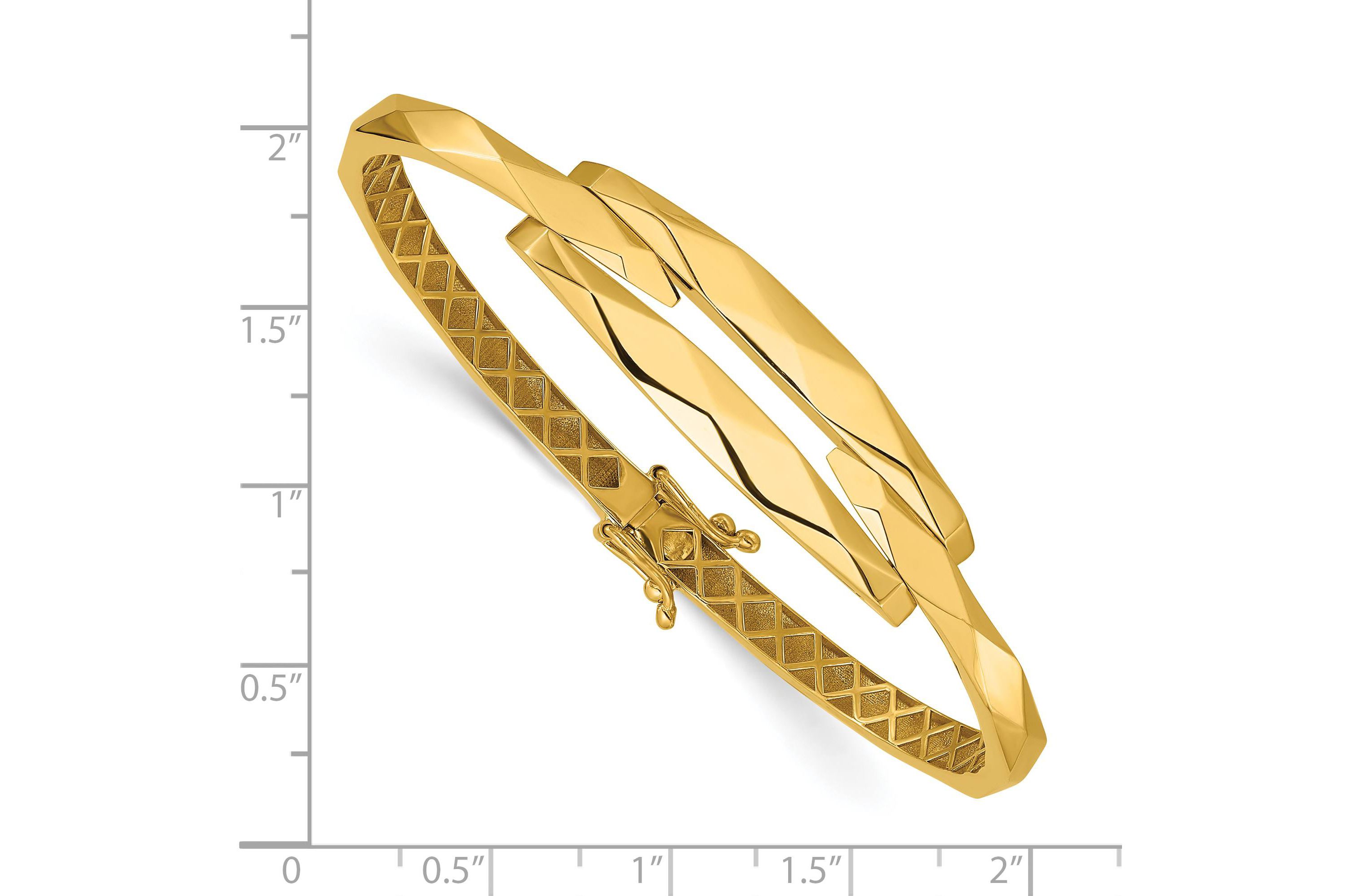 14K Yellow Gold Polished Hinged Bangle