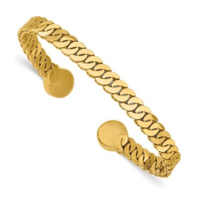 Belk & Co 14K Yellow Gold Polished S-Link Cuff Bangle, 7 in