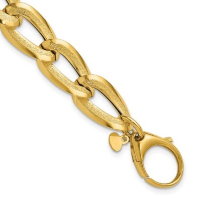 Belk & Co 14K Yellow Gold Polished and Laser-cut Fancy Oval Link Bracelet, 7.75 in