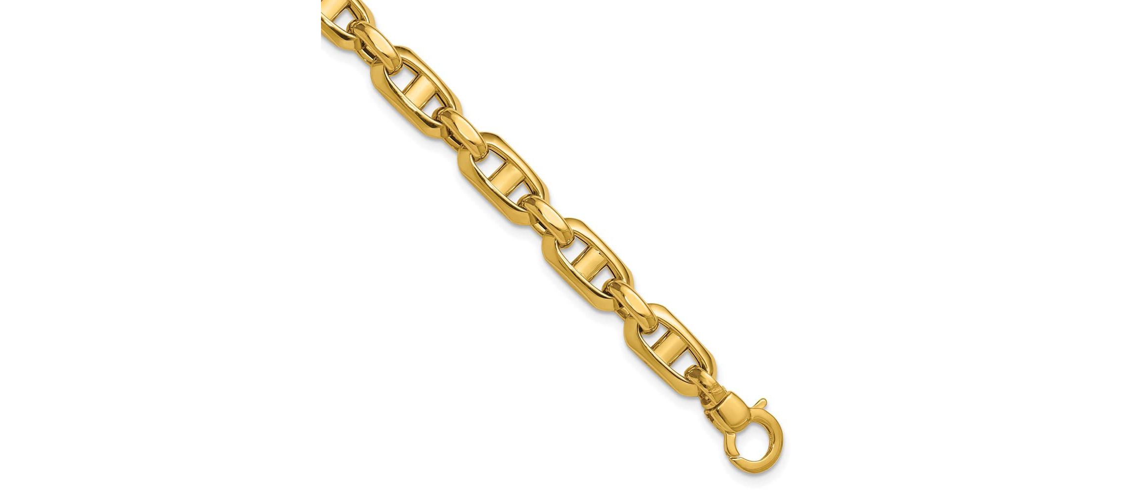 14K Yellow Gold Polished Fancy Mariner Link Bracelet