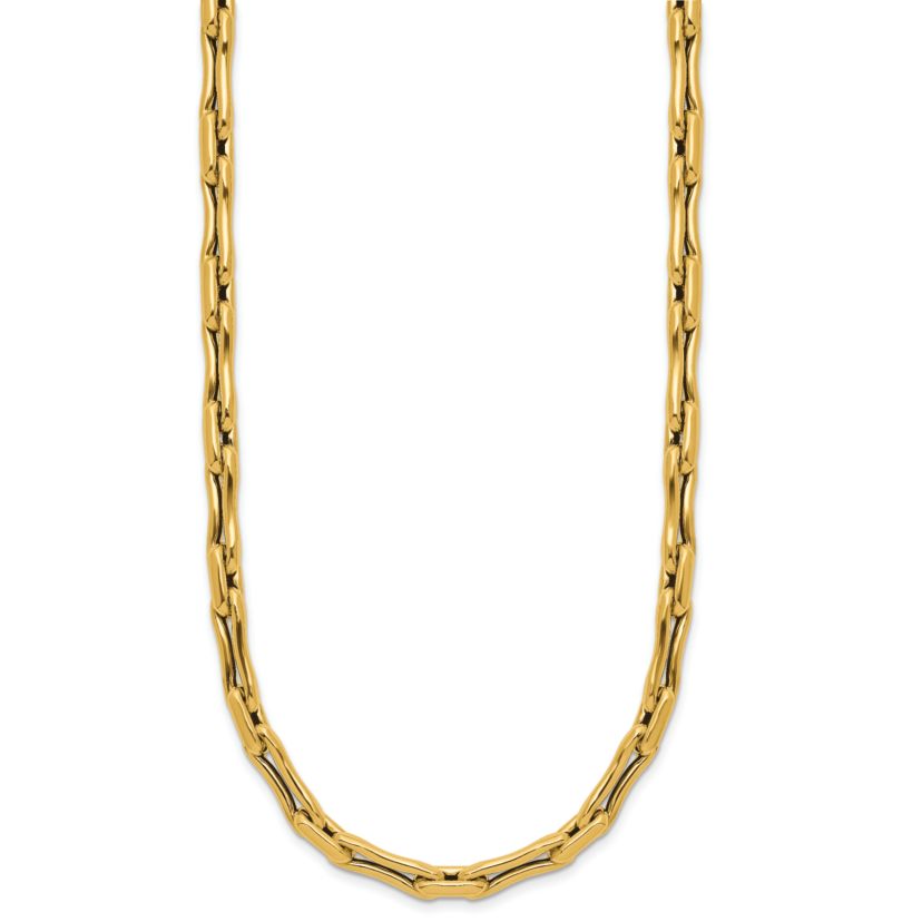 14K Yellow Gold Polished Hollow Fancy Link Necklace
