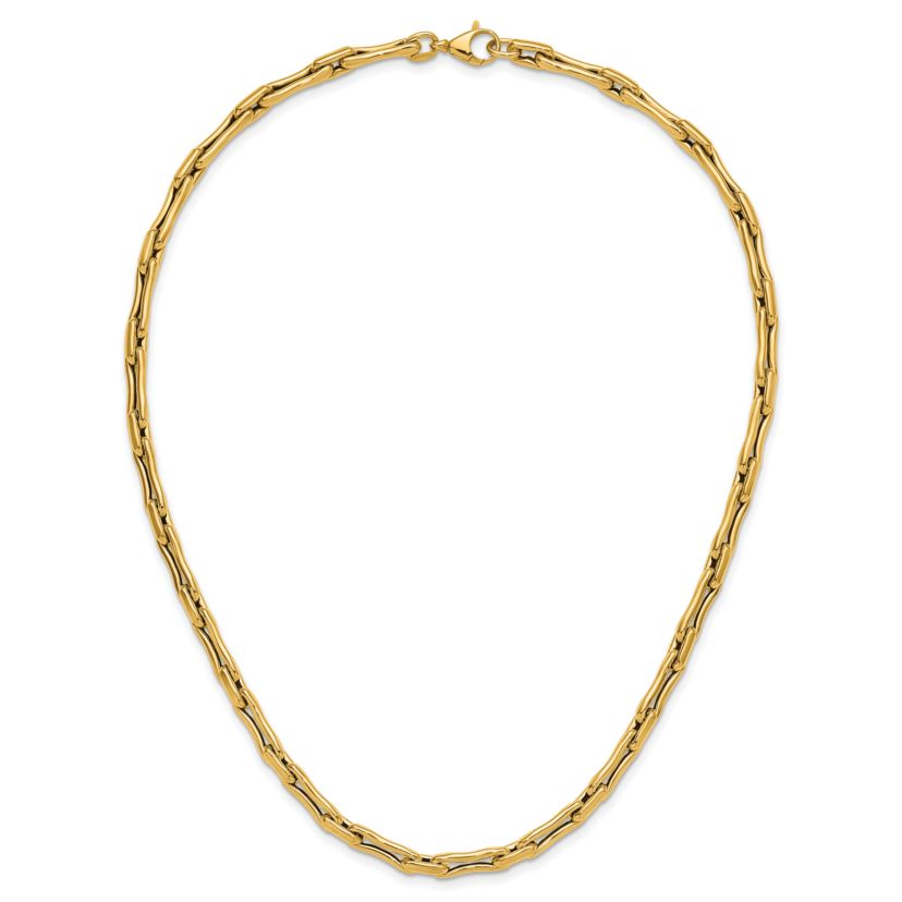 14K Yellow Gold Polished Hollow Fancy Link Necklace