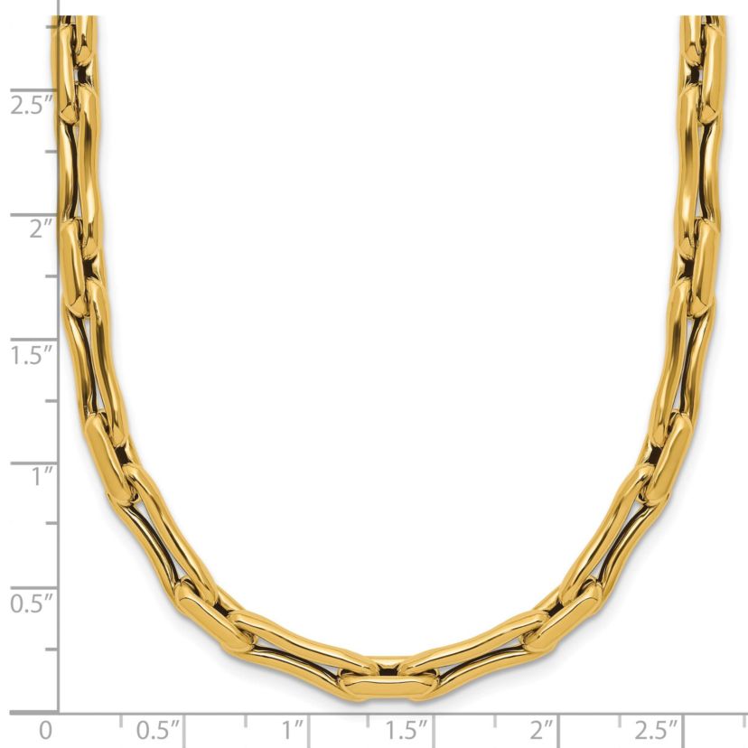 14K Yellow Gold Polished Hollow Fancy Link Necklace