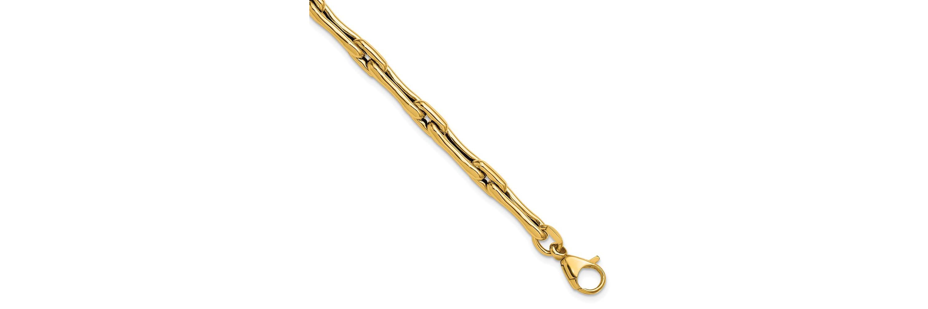 14K Yellow Gold Polished Hollow Fancy Link Bracelet