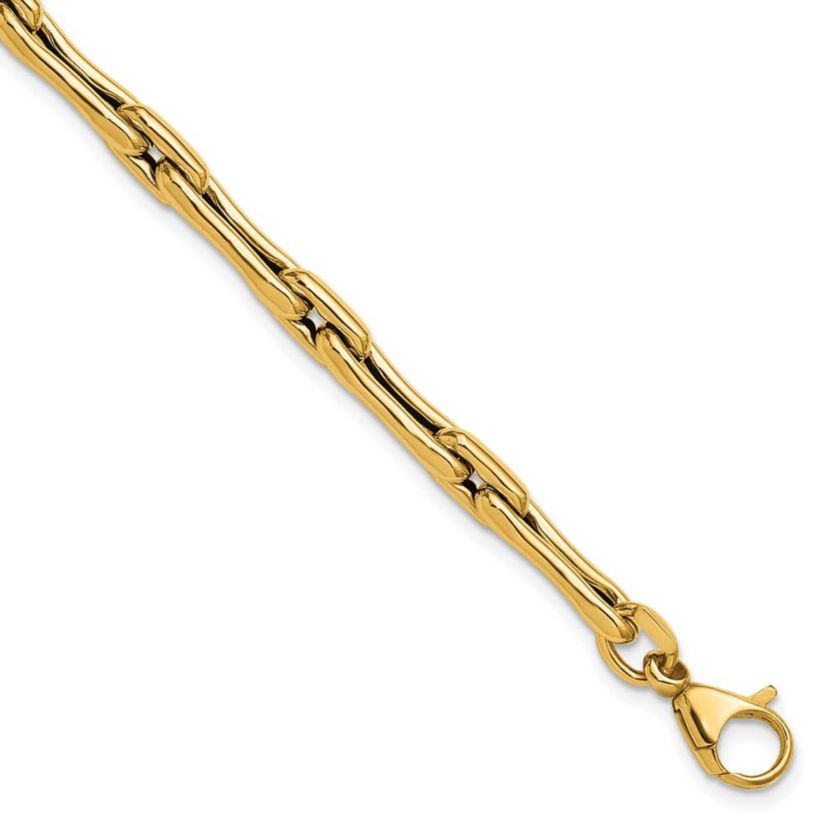 14K Yellow Gold Polished Hollow Fancy Link Bracelet