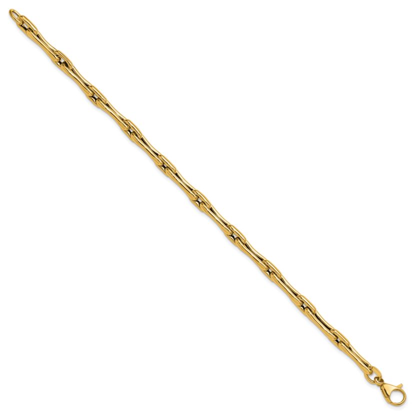 14K Yellow Gold Polished Hollow Fancy Link Bracelet