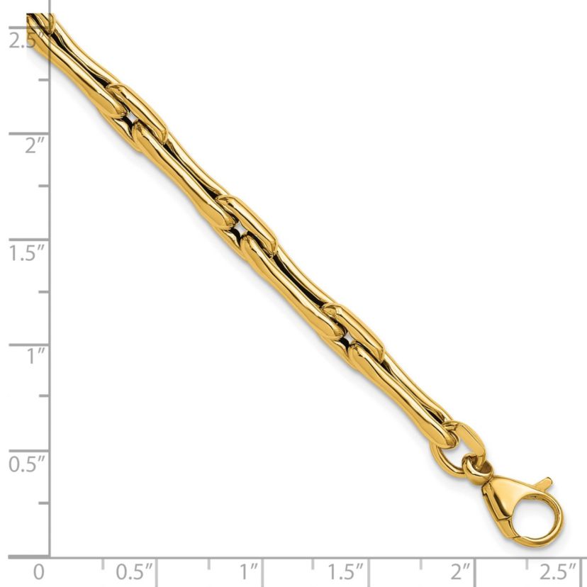 14K Yellow Gold Polished Hollow Fancy Link Bracelet