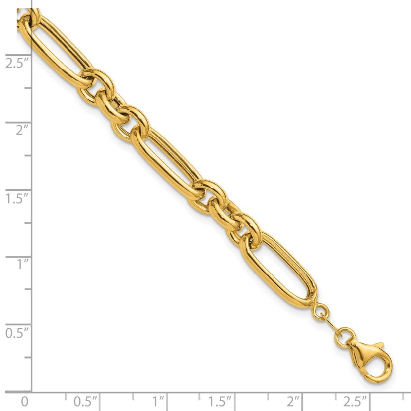 14K Yellow Gold Polished Fancy Link Bracelet
