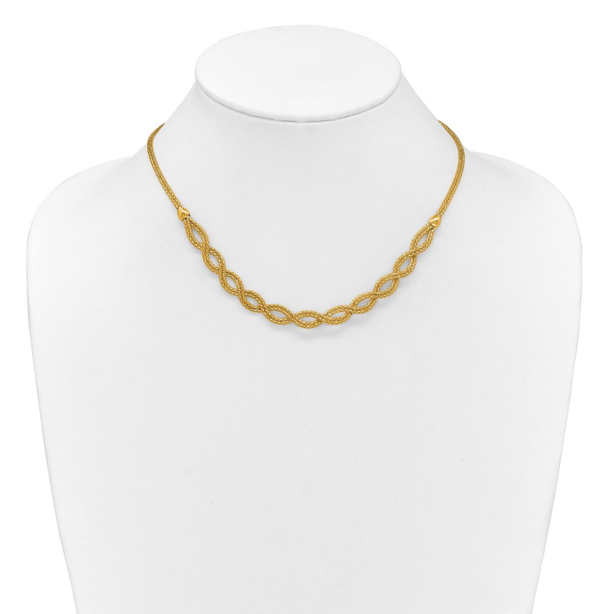 14K Yellow Gold Polished Fancy Woven Necklace