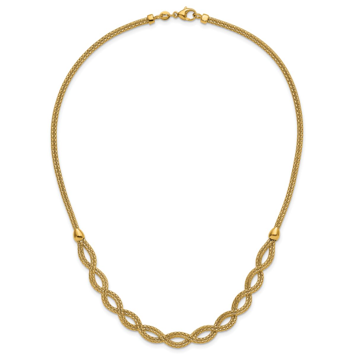 14K Yellow Gold Polished Fancy Woven Necklace