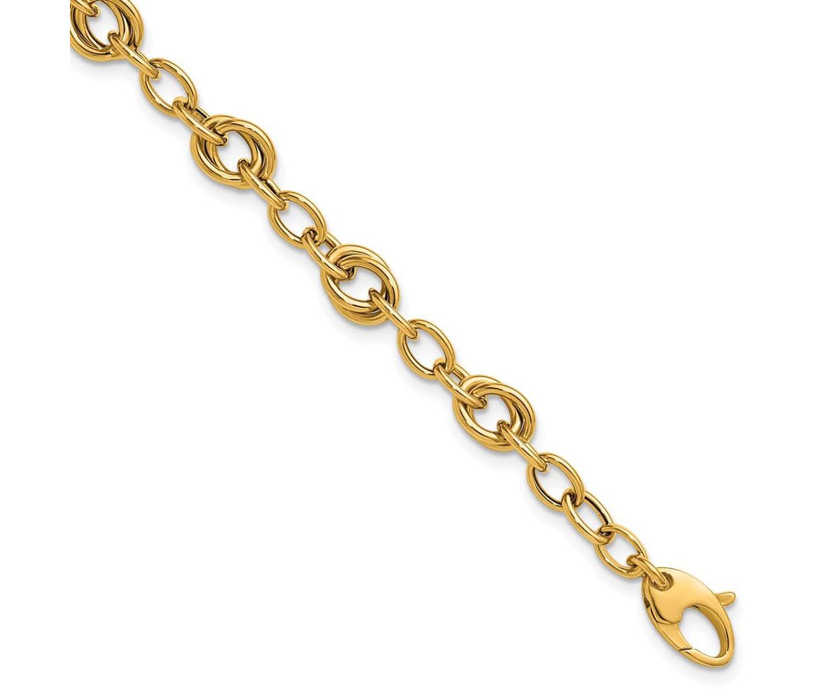 14K Yellow Gold Polished Fancy Link Bracelet