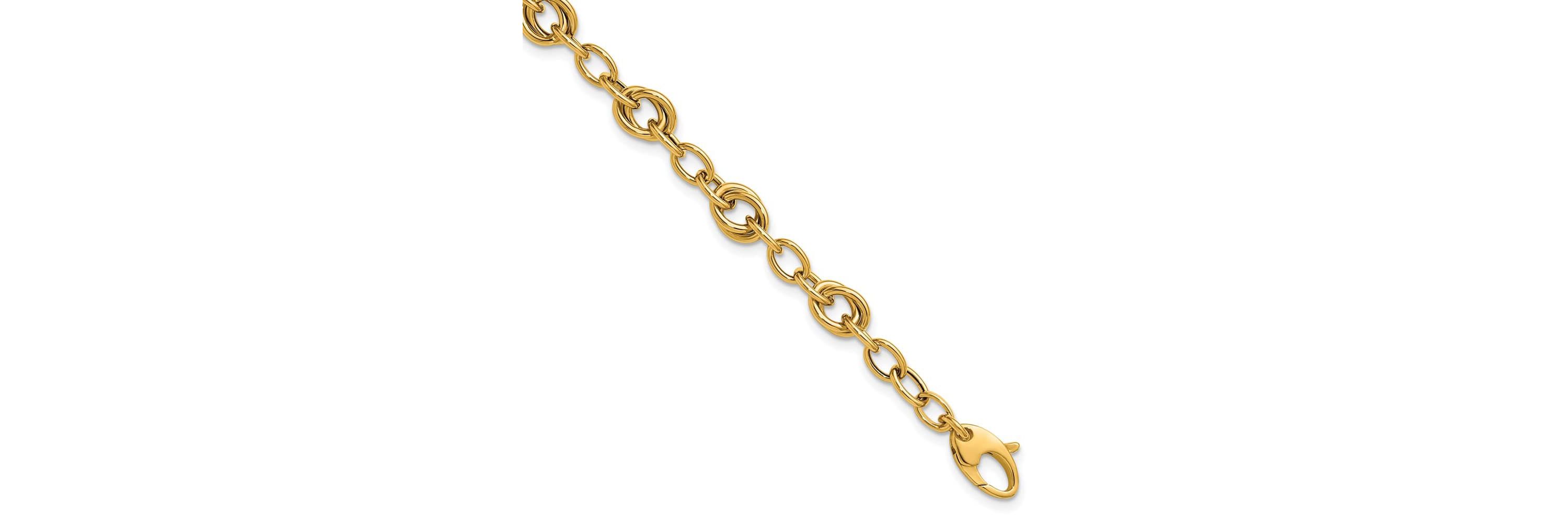 14K Yellow Gold Polished Fancy Link Bracelet