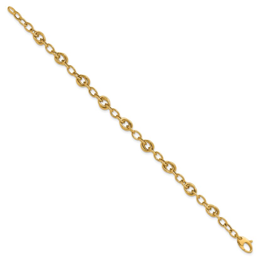 14K Yellow Gold Polished Fancy Link Bracelet