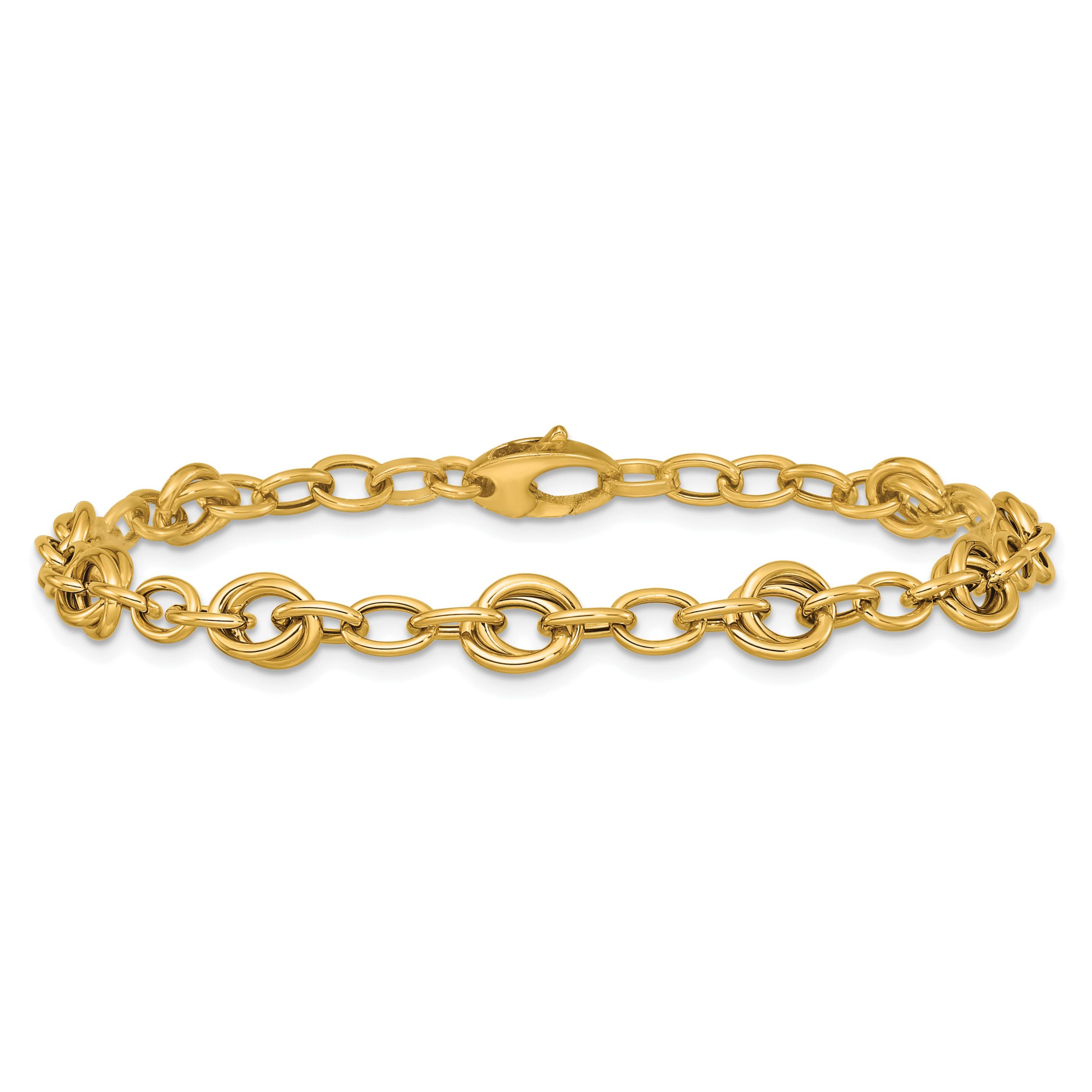 14K Yellow Gold Polished Fancy Link Bracelet