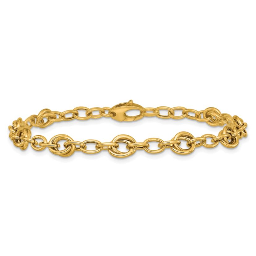 14K Yellow Gold Polished Fancy Link Bracelet