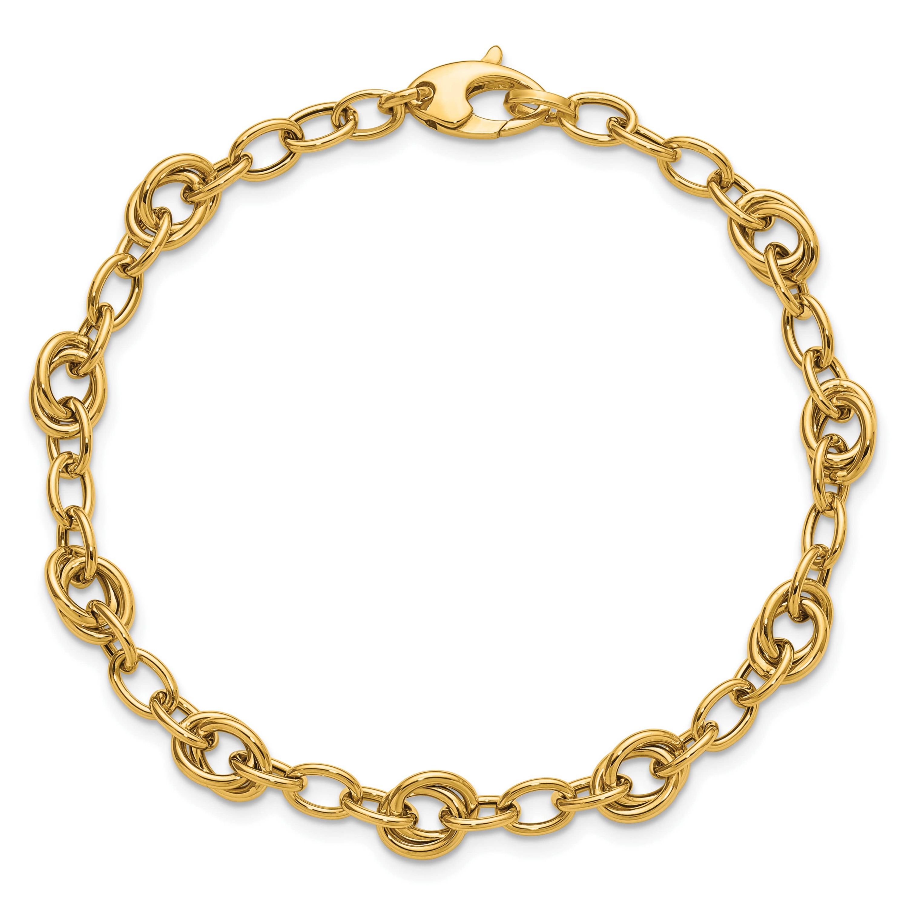 14K Yellow Gold Polished Fancy Link Bracelet