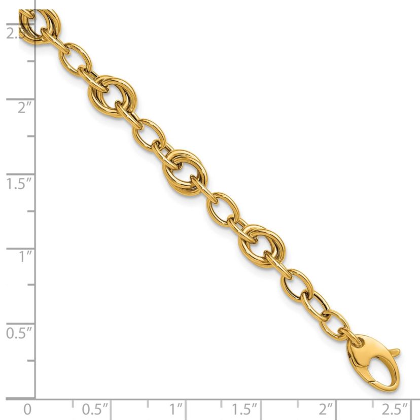 14K Yellow Gold Polished Fancy Link Bracelet