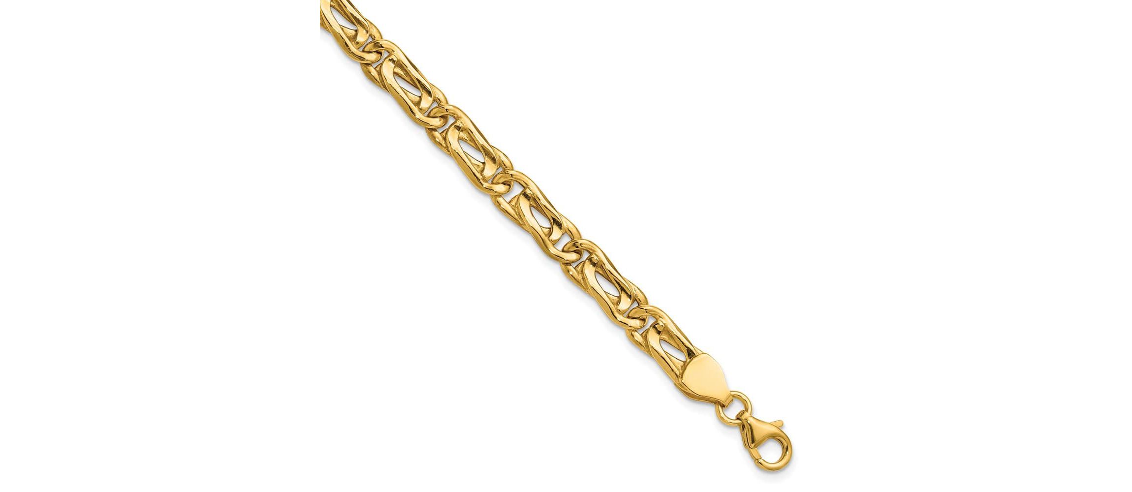 14K Yellow Gold Polished Fancy Link Bracelet