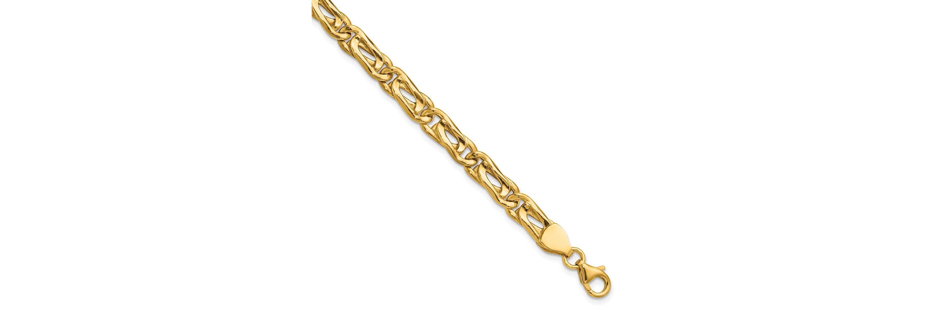 14K Yellow Gold Polished Fancy Link Bracelet