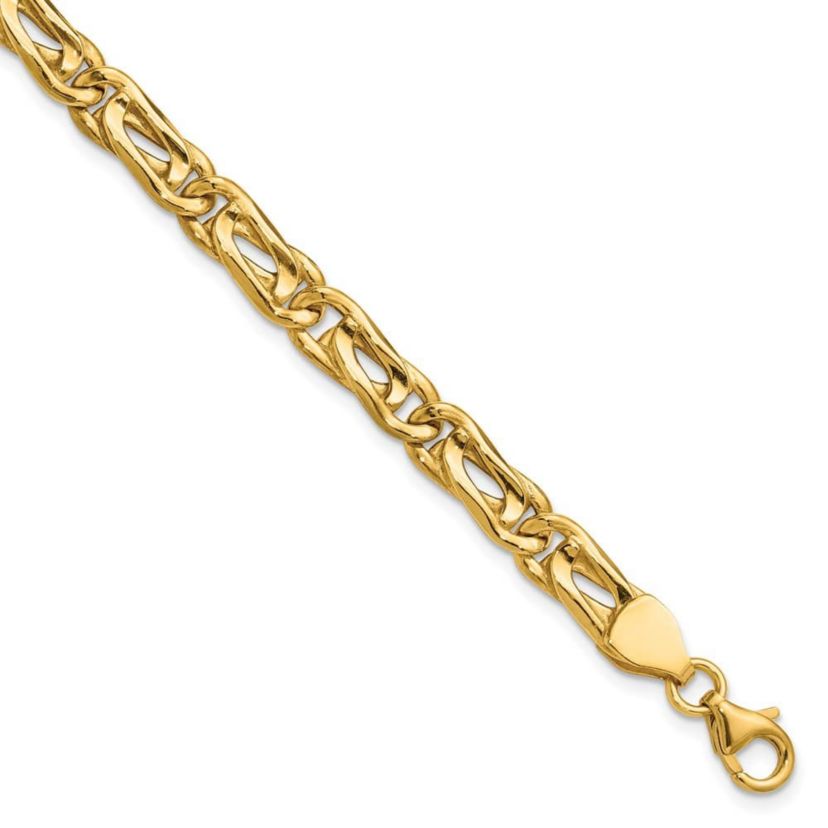 14K Yellow Gold Polished Fancy Link Bracelet