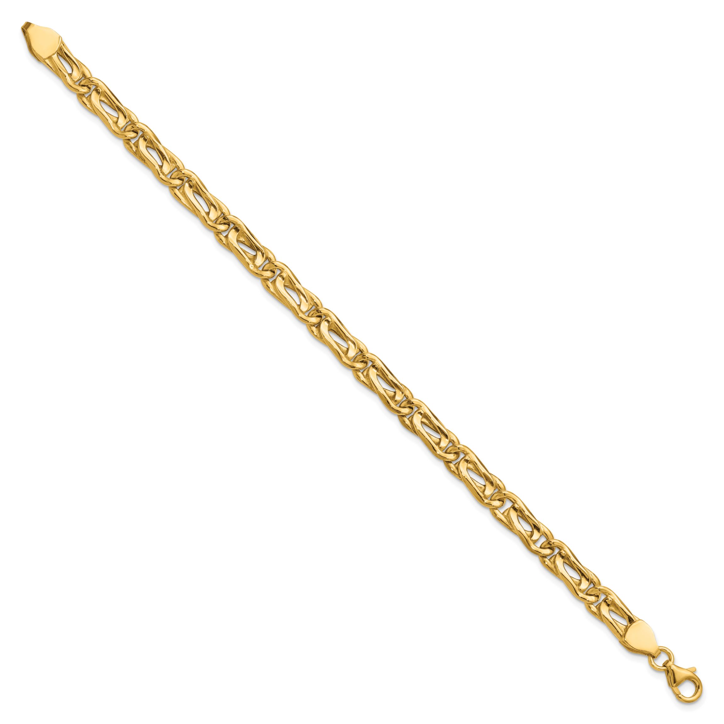 14K Yellow Gold Polished Fancy Link Bracelet