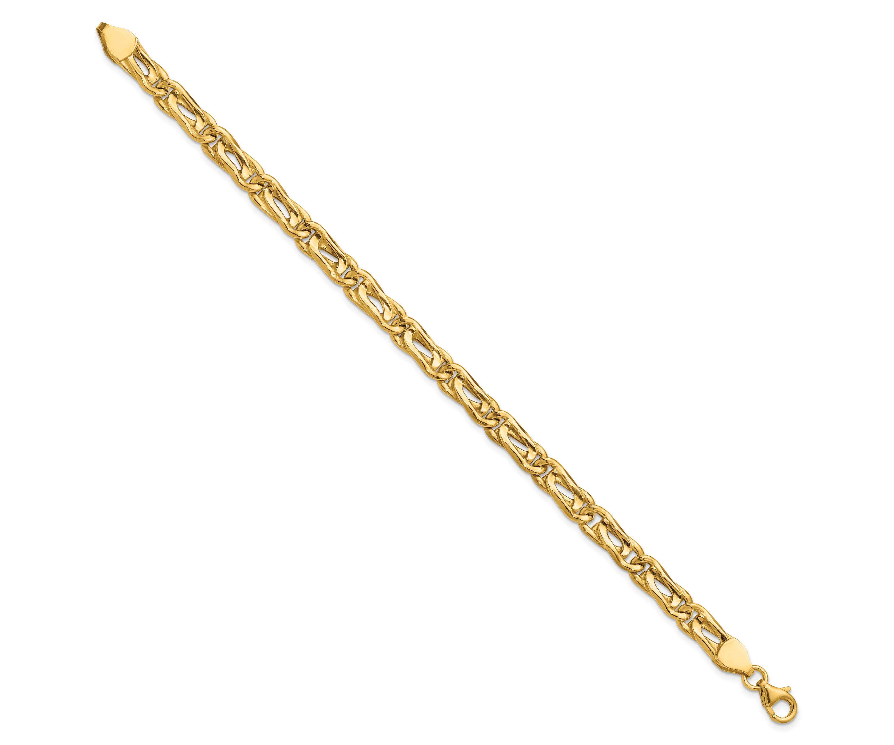 14K Yellow Gold Polished Fancy Link Bracelet