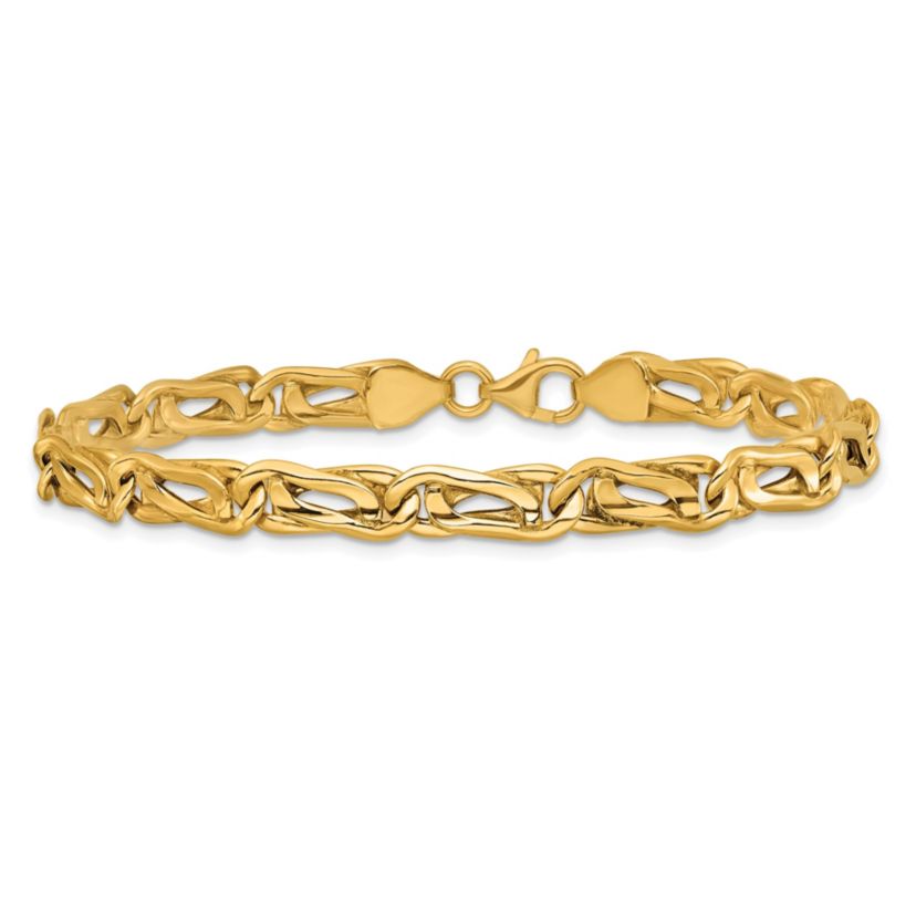 14K Yellow Gold Polished Fancy Link Bracelet