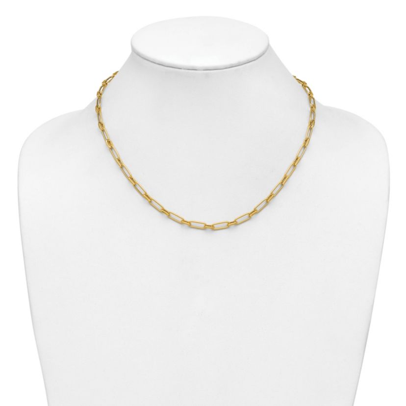 14K Yellow Gold Polished Textured Fancy Link Necklace