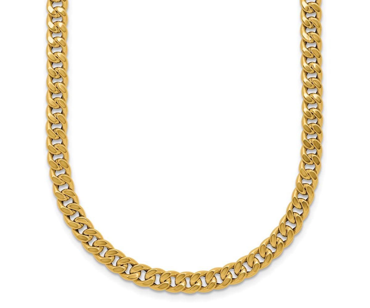 14K Yellow Gold Polished Curb Link Necklace
