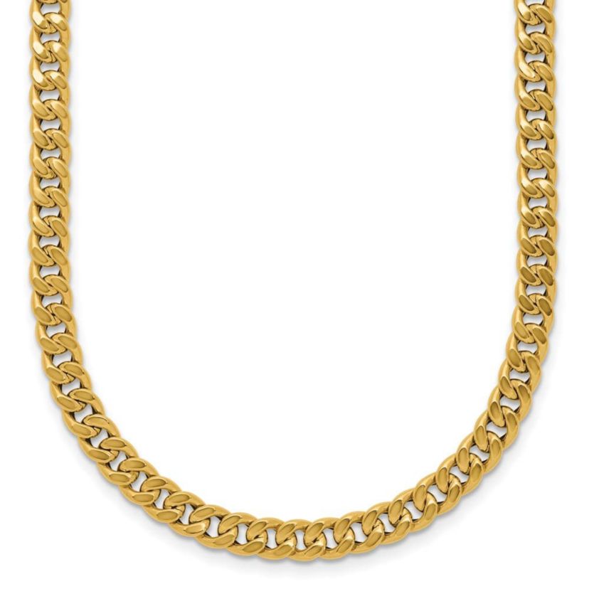 14K Yellow Gold Polished Curb Link Necklace