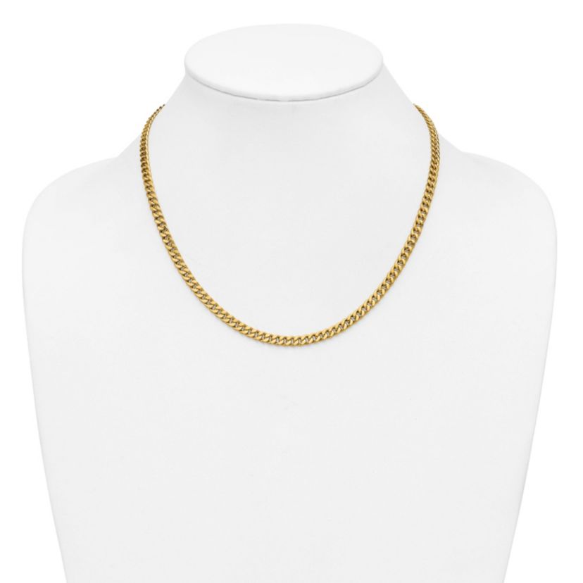 14K Yellow Gold Polished Curb Link Necklace