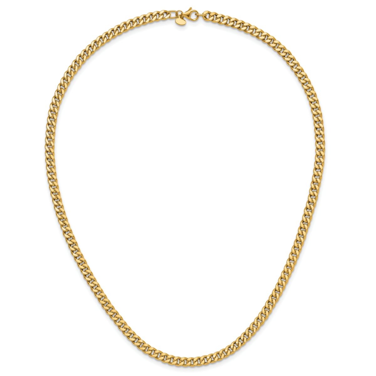 14K Yellow Gold Polished Curb Link Necklace