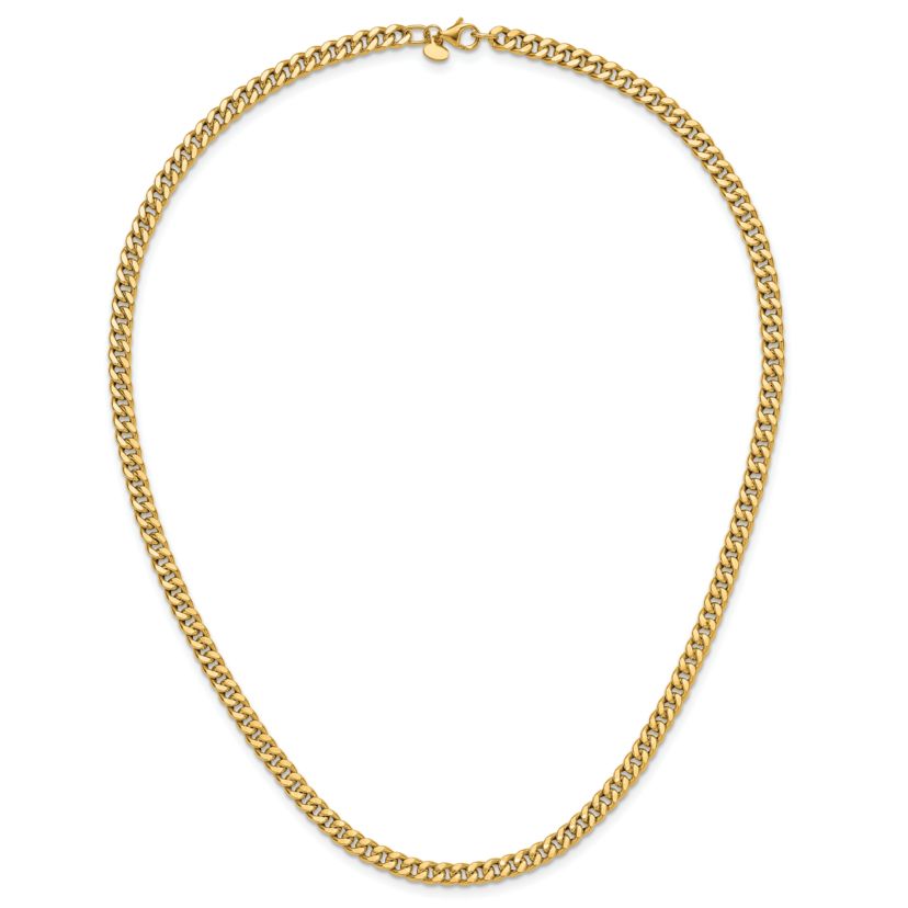 14K Yellow Gold Polished Curb Link Necklace