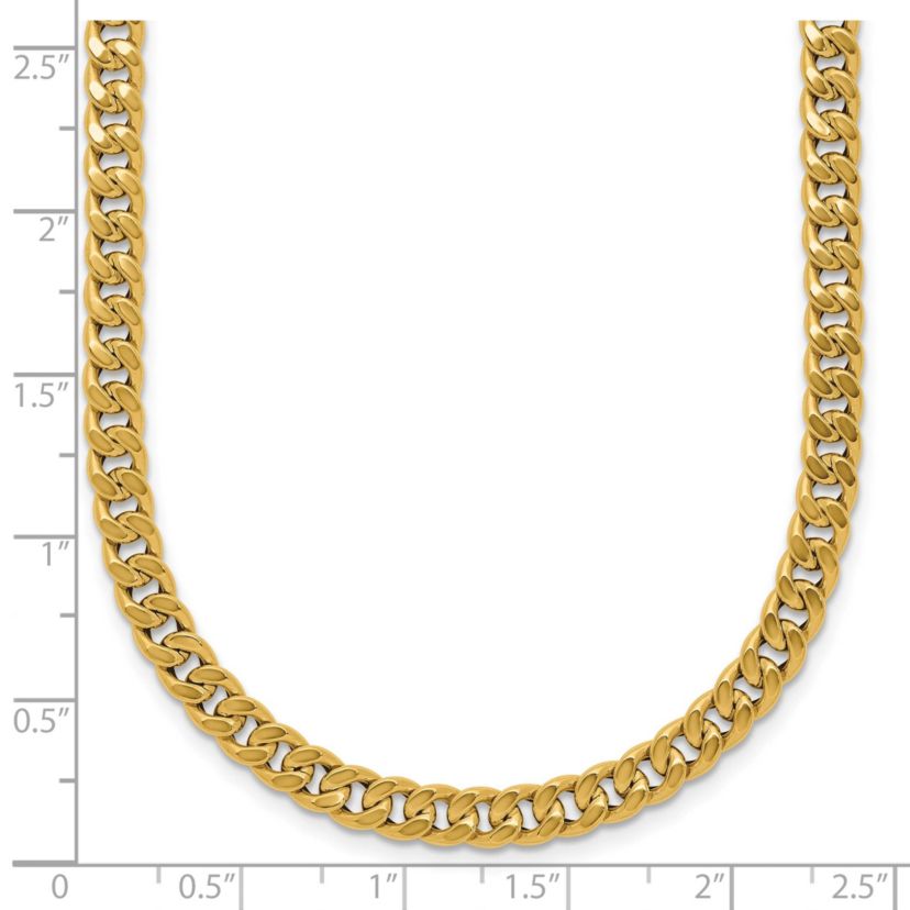 14K Yellow Gold Polished Curb Link Necklace