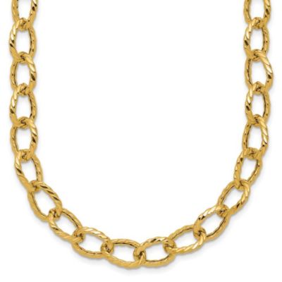 Belk & Co 14K Yellow Gold Polished and Twisted Fancy Link Necklace, 18 in
