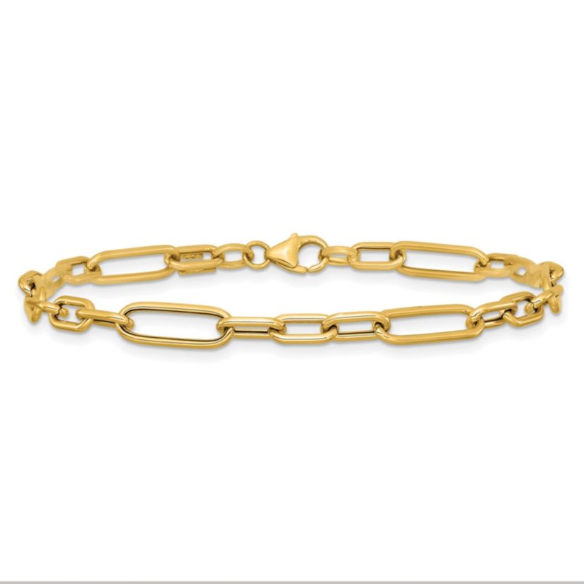 14K Yellow Gold Polished Fancy Link Bracelet