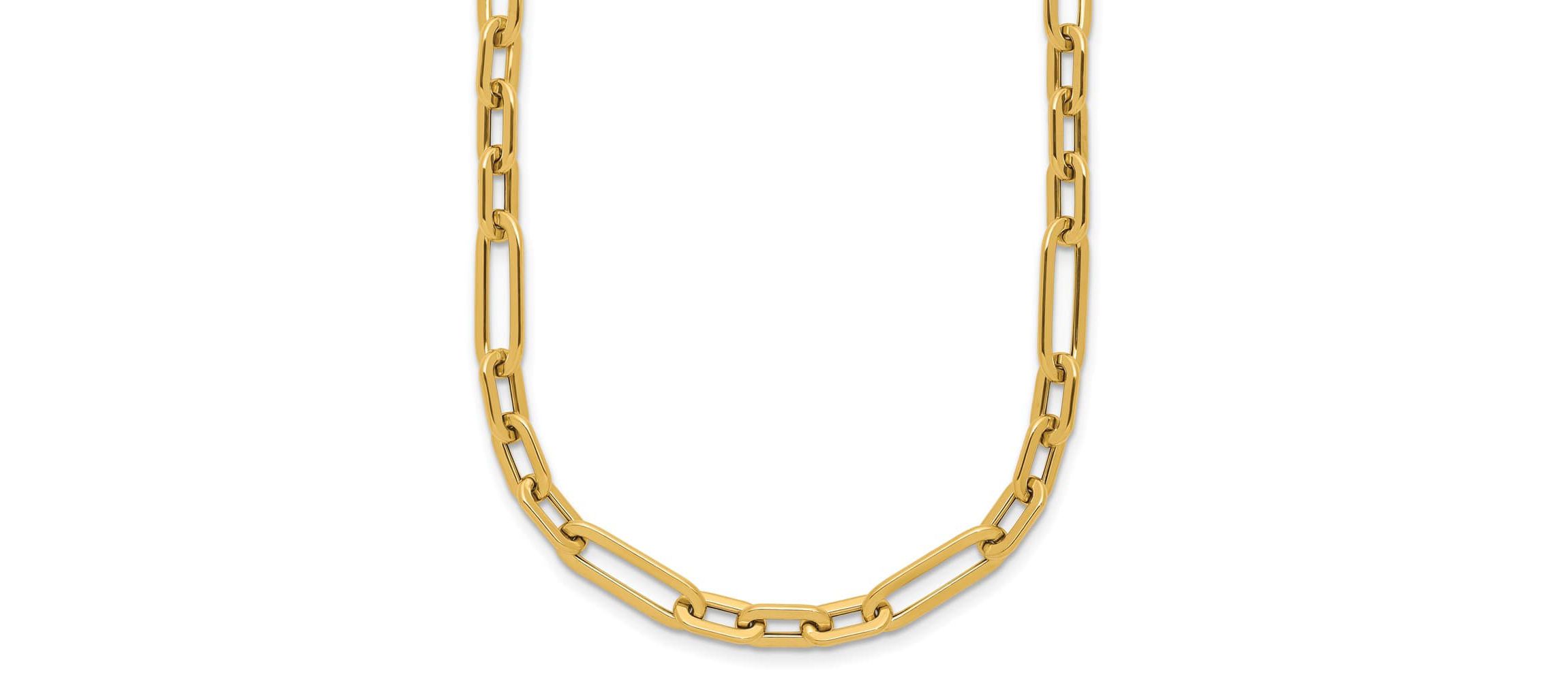 14K Yellow Gold Polished Fancy Link Necklace