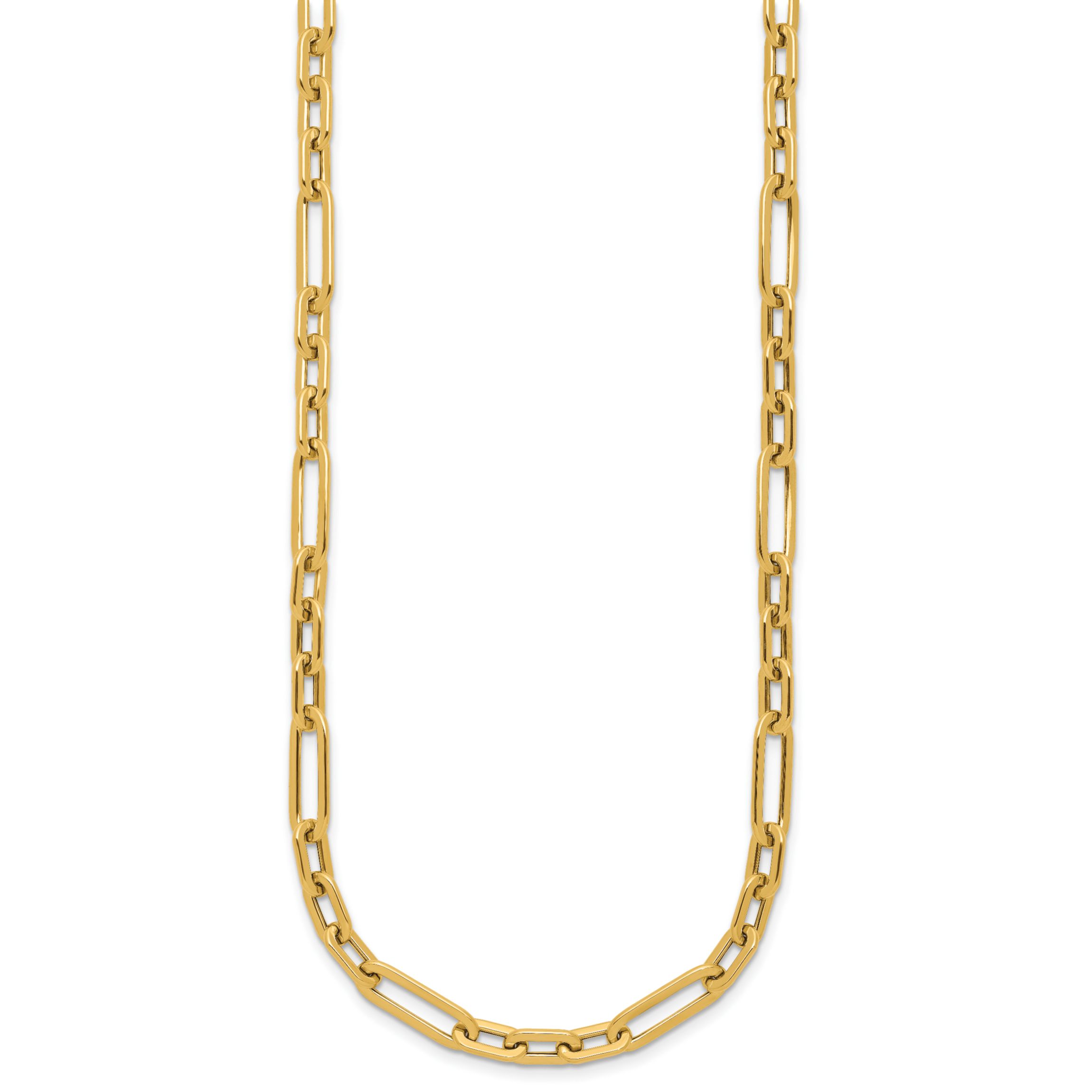14K Yellow Gold Polished Fancy Link Necklace