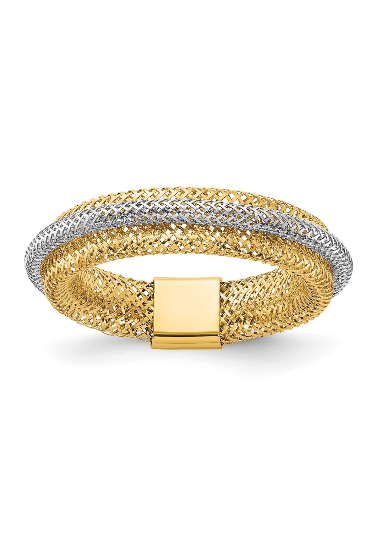 14K Two Tone Polished Stretch Ring