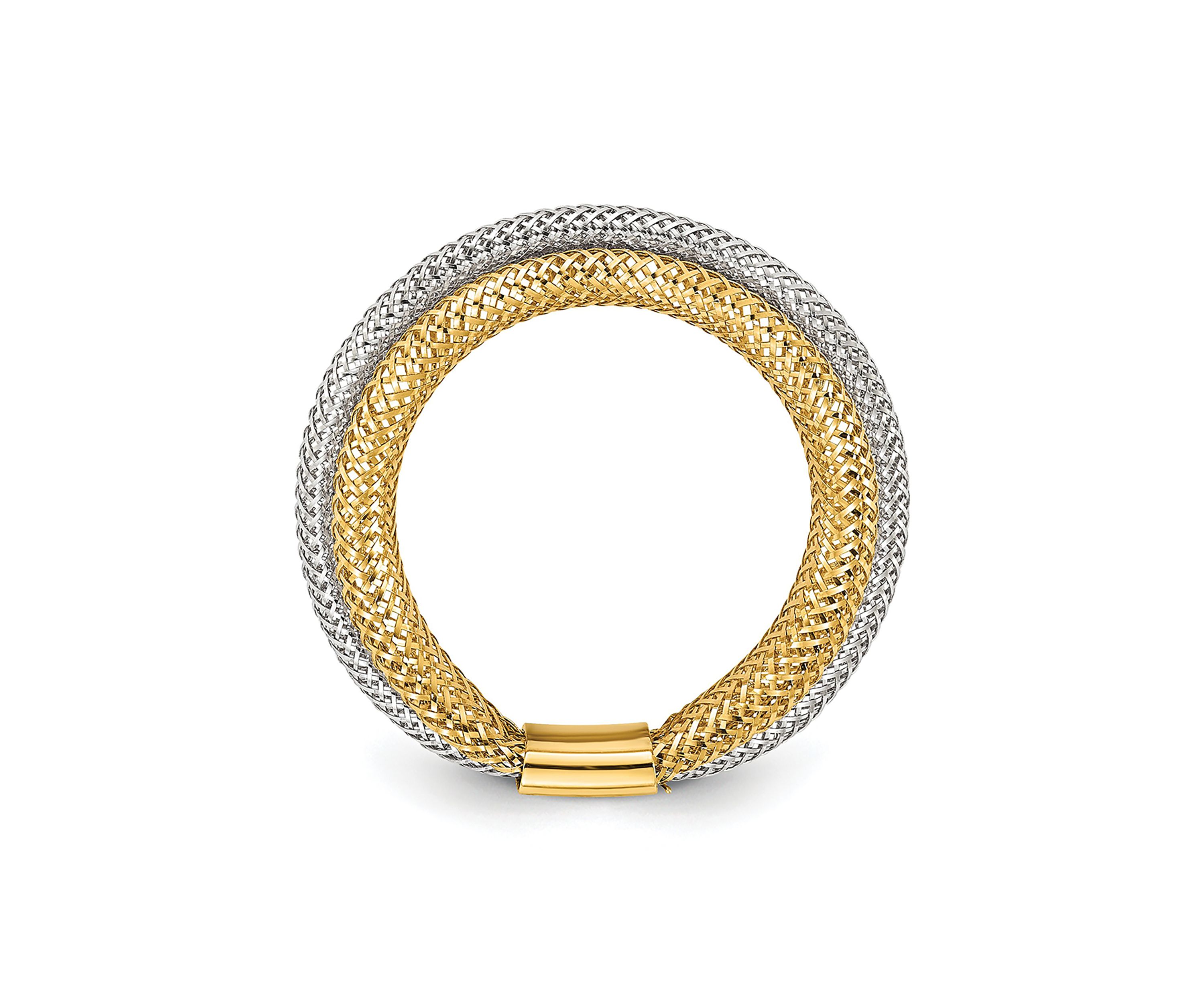 14K Two Tone Polished Stretch Ring