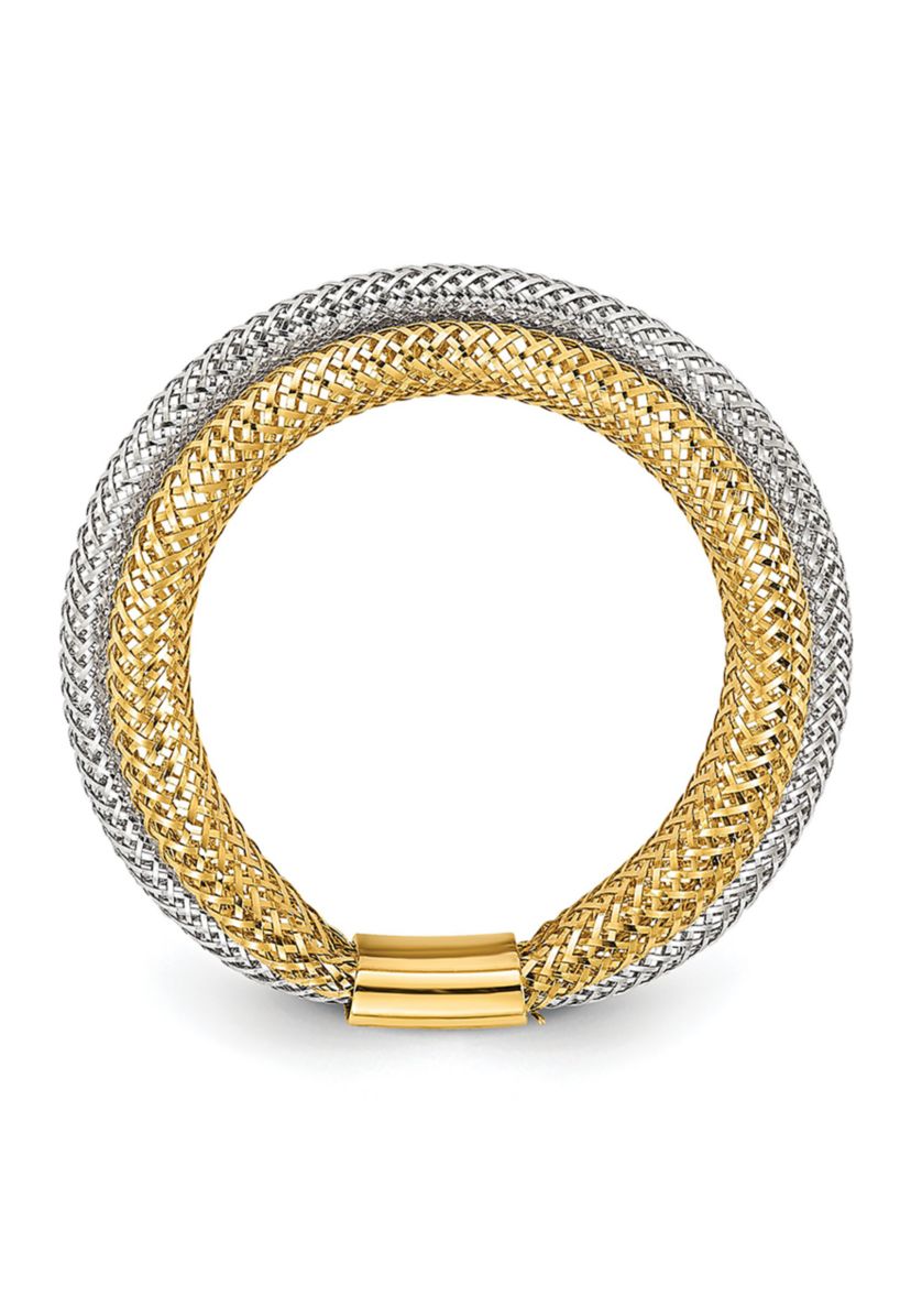 14K Two Tone Polished Stretch Ring
