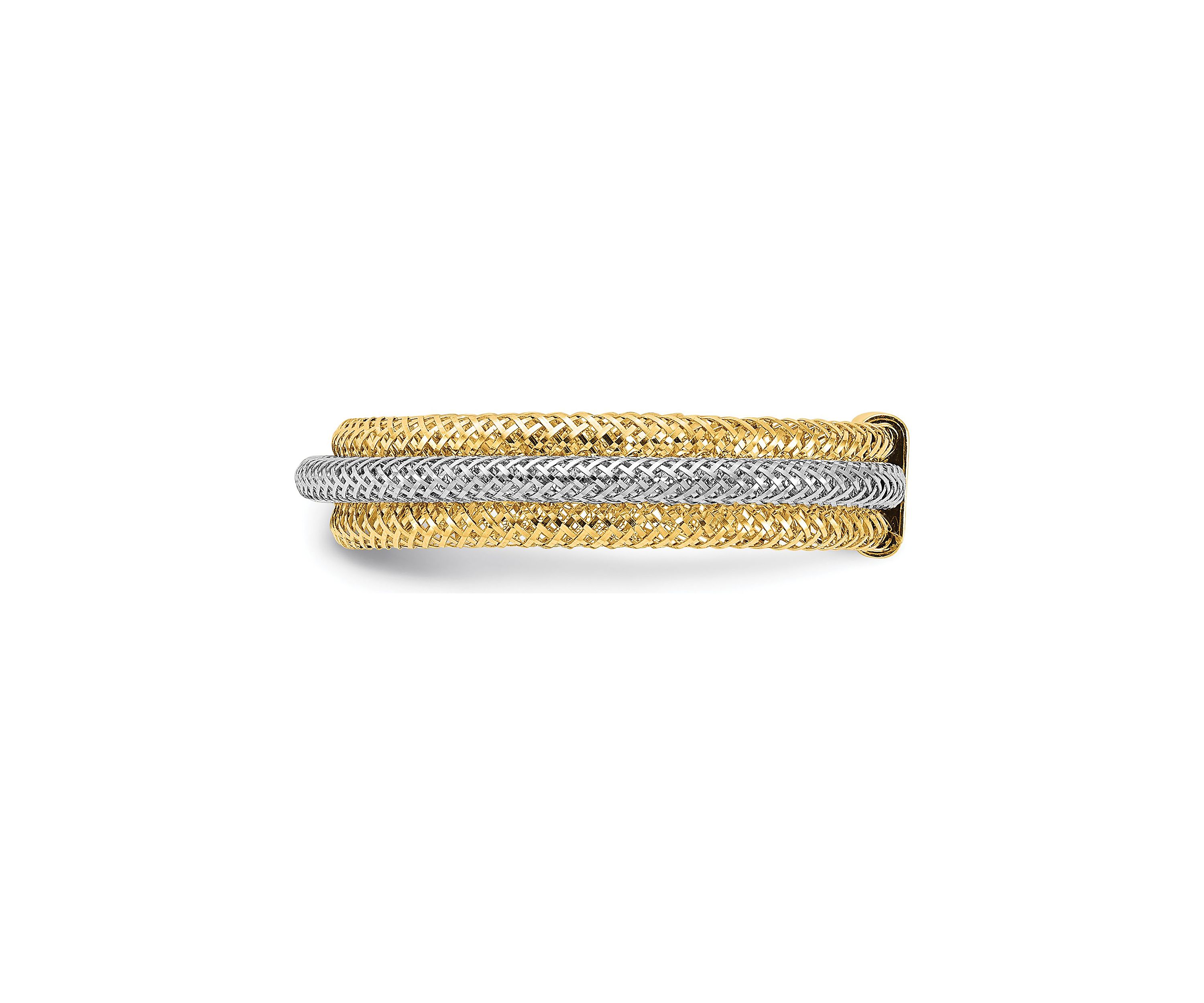 14K Two Tone Polished Stretch Ring