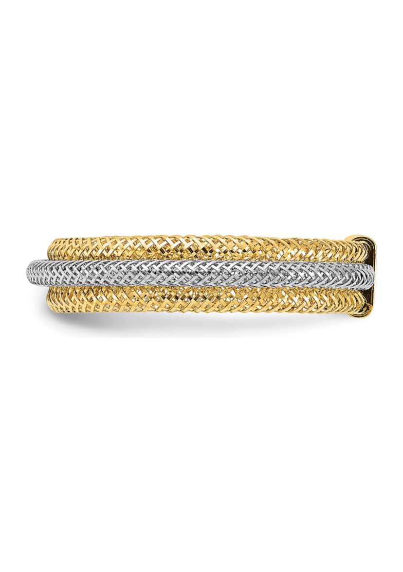 14K Two Tone Polished Stretch Ring