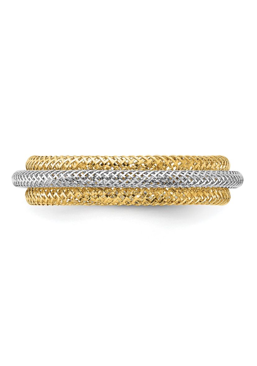 14K Two Tone Polished Stretch Ring