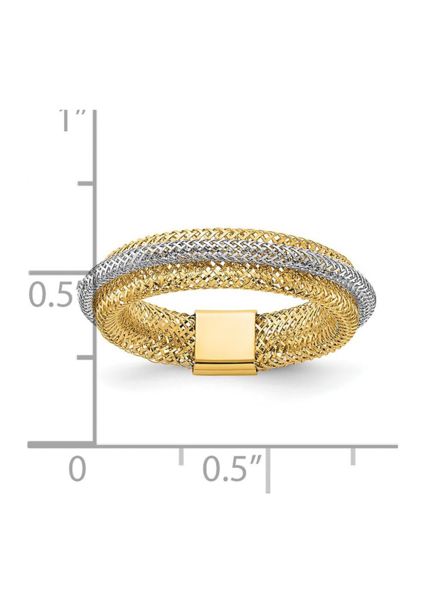 14K Two Tone Polished Stretch Ring