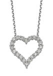 1 ct. t.w. Diamond Heart 18 Inch Necklace in 14K White Gold
