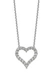 1 ct. t.w. Diamond Heart 18 Inch Necklace in 14K White Gold