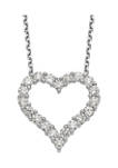1.5 ct. t.w. Diamond Heart 18 Inch Necklace in 14K White Gold